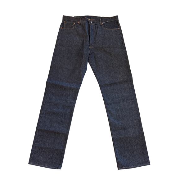 Levis 501 Jeans Mens Size 40x38 Blue Original Shrink to Fit Button Fly Raw Denim - Picture 2 of 12